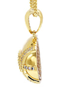 Mens Gold Plated Franco Chain & Football Pendant | Appx. 15.3 Grams