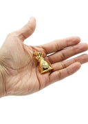 Mens Gold Plated Money Bag Pendant | 11.9 Grams