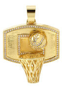 Mens Gold Plated Basketball Pendant | 22.3 Grams