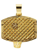 Mens Gold Plated Basketball Pendant | 22.3 Grams