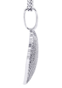 White Gold Plated Cuban Link Chain & Heart Pendant | Appx. 38.5 Grams