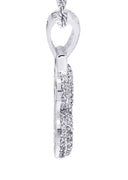 White Gold Plated Cuban Link Chain & & Pendant | Appx. 15.8 Grams