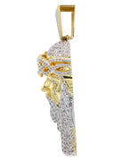 Mens Gold Plated Jesus Head Pendant | 80.8 Grams