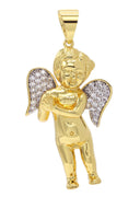 Mens Gold Plated Angel Pendant | 11.4 Grams