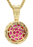 Mens Gold Plated Franco Chain & Ruby Pendant | Appx. 15.4 Grams