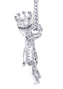 White Gold Plated Cuban Link Chain & Angel Pendant | Appx. 16.3 Grams