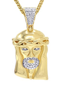 Mens Gold Plated Franco Chain & Jesus Piece Chain | Appx. 20.1 Grams