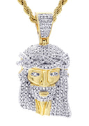 Mens Gold Plated Rope Chain & Jesus Piece Chain | Appx. 21.8 Grams