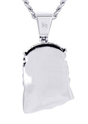 White Gold Plated Cuban Link Chain & Jesus Head Pendant | Appx. 22.7 Grams