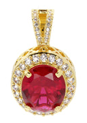 Mens Gold Plated Ruby Pendant | 4.3 Grams
