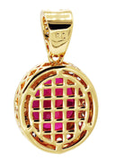Mens Gold Plated Ruby Pendant | 4.3 Grams