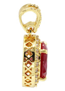 Mens Gold Plated Ruby Pendant | 4.3 Grams