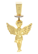 Mens Gold Plated Angel Pendant | 6.2 Grams