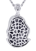 White Gold Plated Cuban Link Chain & Masked Benjamin Franklin Pendant | Appx. 32.1 Grams