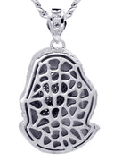 White Gold Plated Cuban Link Chain & Masked Benjamin Franklin Pendant | Appx. 31.7 Grams