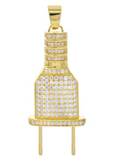 Mens Gold Plated Plug Pendant | 15.7 Grams
