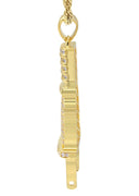 Mens Gold Plated Rope Chain & Plug Pendant | Appx. 23.7 Grams