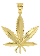 Mens Gold Plated Marihuana Leaf Pendant | 9.4 Grams