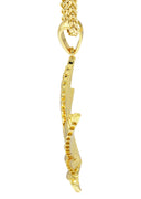 Mens Gold Plated Franco Chain & Marihuana Leaf Pendant | Appx. 17.4 Grams