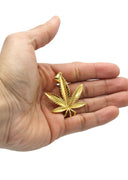 Mens Gold Plated Marihuana Leaf Pendant | 9.4 Grams