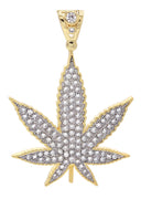 Mens Gold Plated Marijuana Leaf Pendant | 13.6 Grams