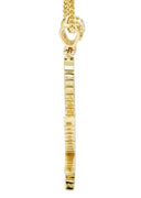 Mens Gold Plated Franco Chain & Marihuana Leaf Pendant | Appx. 21.6 Grams