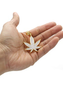 Mens Gold Plated Marijuana Leaf Pendant | 13.6 Grams