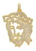 Mens Gold Plated Jesus Head Pendant | 38.5 Grams