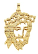 Mens Gold Plated Jesus Head Pendant | 38.5 Grams