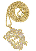 Mens Gold Plated Rope Chain & Jesus Piece Chain | Appx. 46.5 Grams