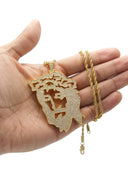 Mens Gold Plated Rope Chain & Jesus Piece Chain | Appx. 46.5 Grams