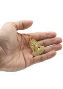 Mens Gold Plated Jesus Head Pendant | 14.1 Grams