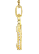Mens Gold Plated Rope Chain & Lock Pendant | Appx. 18.7 Grams