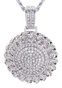 White Gold Plated Cuban Link Chain & Dog Tag Pendant | Appx. 28 Grams