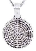 White Gold Plated Cuban Link Chain & Dog Tag Pendant | Appx. 28 Grams