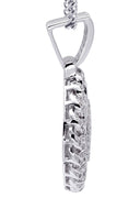White Gold Plated Cuban Link Chain & Dog Tag Pendant | Appx. 28 Grams