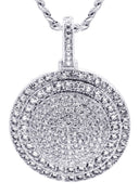 White Gold Plated Cuban Link Chain & Dog Tag Pendant | Appx. 30.3 Grams