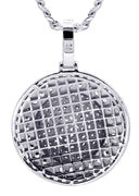 White Gold Plated Cuban Link Chain & Dog Tag Pendant | Appx. 30.3 Grams