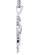 White Gold Plated Cuban Link Chain & Soldier Pendant | Appx. 14.3 Grams