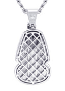 White Gold Plated Cuban Link Chain & Pharaoh Pendant | Appx. 16 Grams