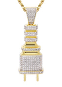 Mens Gold Plated Cuban Link Chain & Plug Pendant | Appx. 19.8 Grams