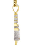 Mens Gold Plated Cuban Link Chain & Plug Pendant | Appx. 19.8 Grams