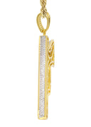 Mens Gold Plated Rope Chain & Gun Pendant | Appx. 16.2 Grams