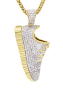 Mens Gold Plated Franco Chain & Sneaker Pendant | Appx. 30.9 Grams