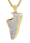 Mens Gold Plated Franco Chain & Sneaker Pendant | Appx. 30.9 Grams