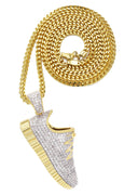 Mens Gold Plated Franco Chain & Sneaker Pendant | Appx. 30.9 Grams