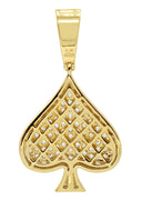 Mens Gold Plated Ace of Spades Pendant | 7.9 Grams