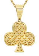 Mens Gold Plated Cuban Link Chain & Clover Pendant | Appx. 18.8 Grams