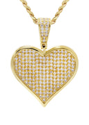 Mens Gold Plated Cuban Link Chain & Heart Pendant | Appx. 19.5 Grams