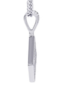 White Gold Plated Cuban Link Chain & Iced Out Pendant | Appx. 16.1 Grams